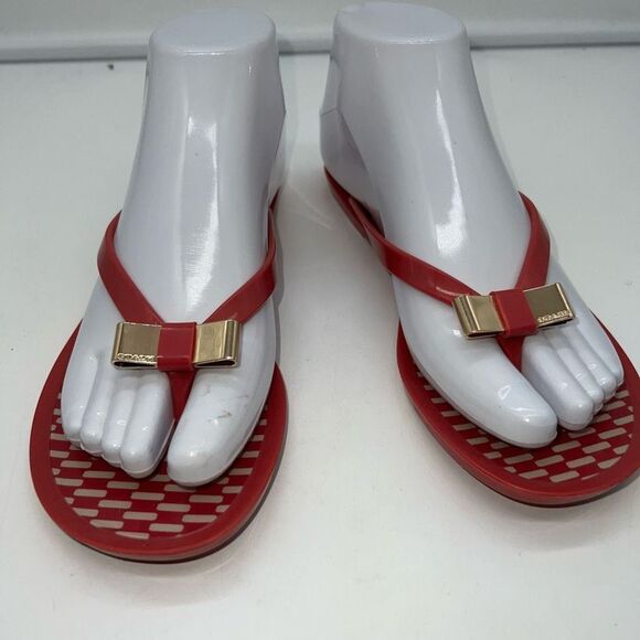 Coach Landon Jelly Flip Flops in Pink - Picture 4 of 8